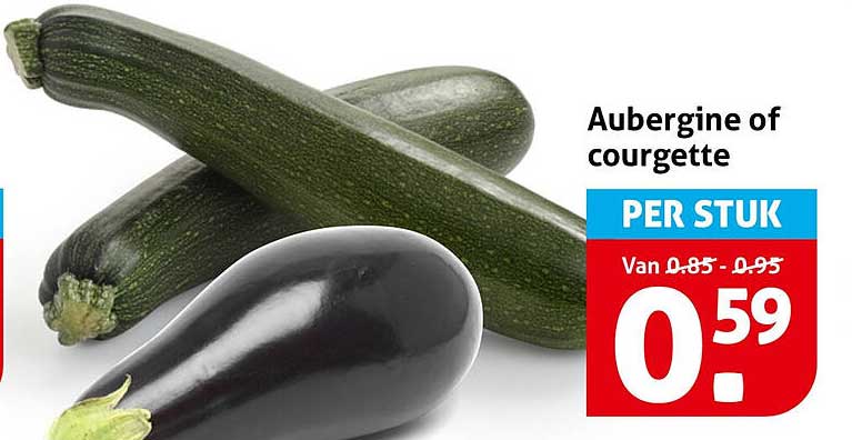 Aubergine of courgette per stuk