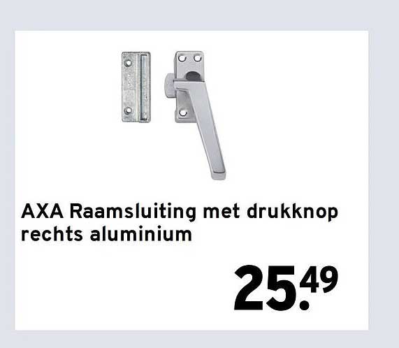 AXA Raamsluiting met drukknop rechts aluminium
