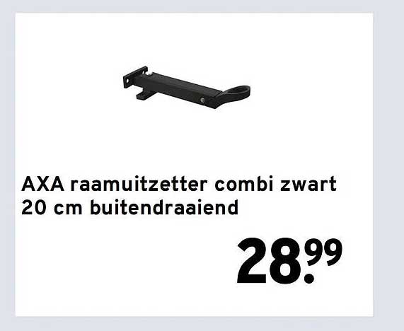 AXA raamuitzetter combi zwart 20 cm buitendraaiend