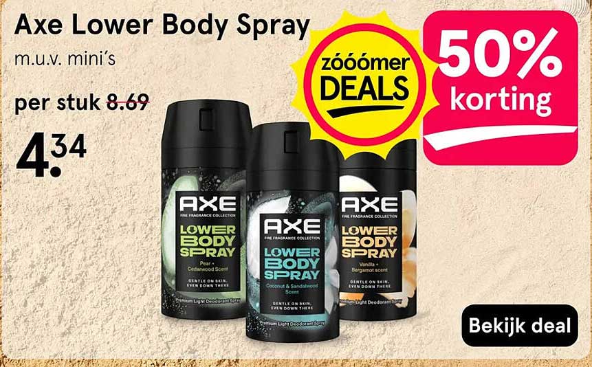 Axe Lower Body Spray 50% korting
