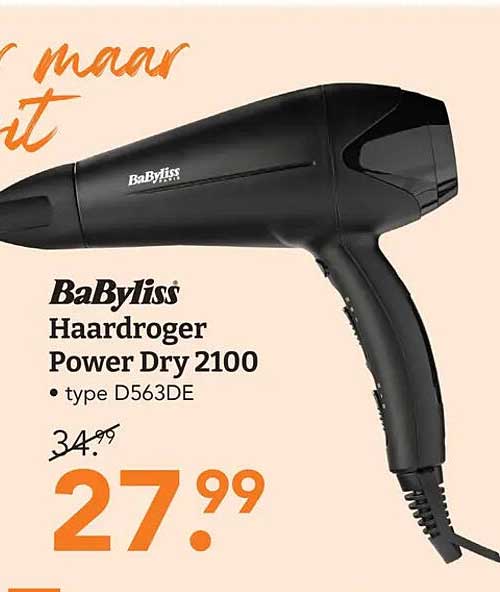 BaByliss Haardroger Power Dry 2100 type D563DE