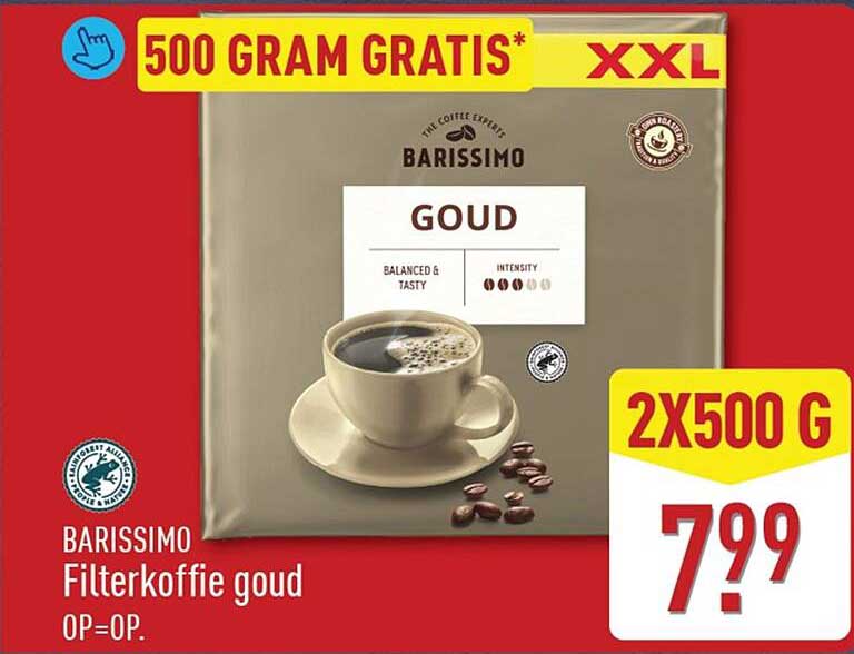 BARISSIMO Filterkoffie goud OP=OP. 500 GRAM GRATIS* XXL