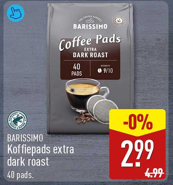 BARISSIMO Koffiepads extra dark roast 40 pads.