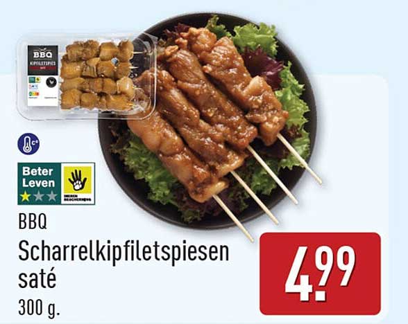 BBQ Scharrelkipfiletspiesen saté