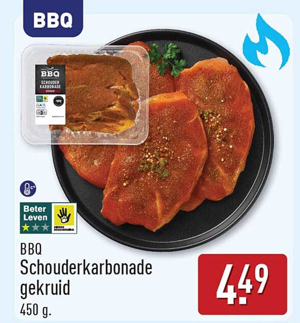 BBQ Schouderkarbonade gekruid 450 g