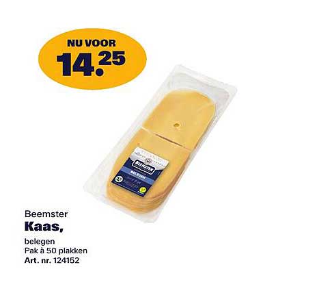 Beemster Kaas, belegen Pak 50 plakken Art. nr. 124152