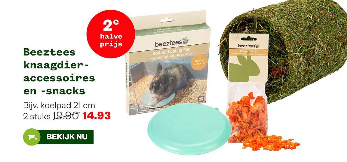 Beeztees knaagdier-accessoires en -snacks 2e halve prijs