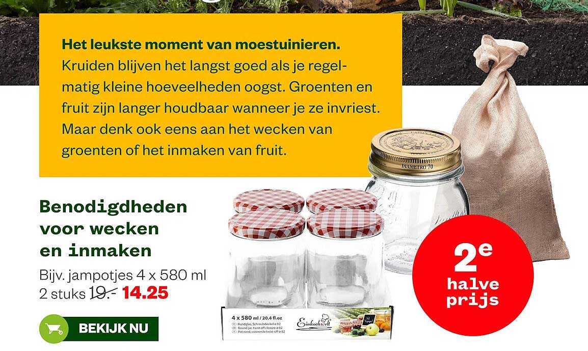 Benodigdheden voor wecken en inmaken 2e halve prijs