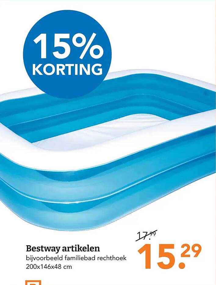 Bestway artikelen bijvoorbeeld familiebad rechthoek 200x146x48 cm 15% KORTING