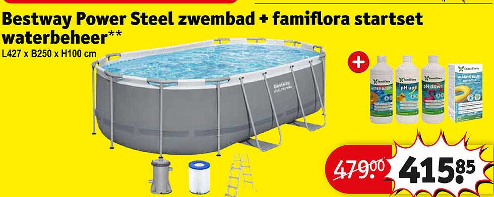 Bestway Power Steel zwembad + famiflora startset waterbeheer**