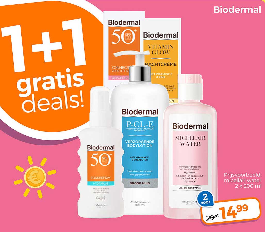 Biodermal 1+1 gratis deals!