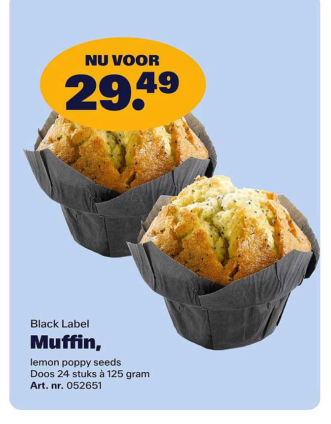 Black Label Muffin, lemon poppy seeds