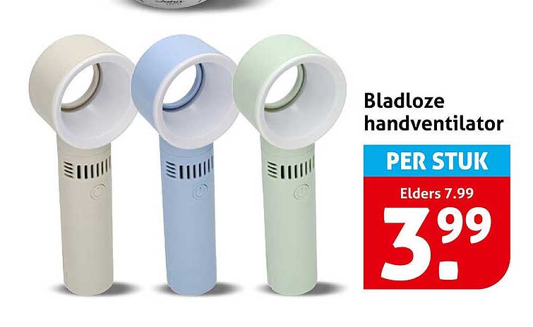 Bladloze handventilator PER STUK