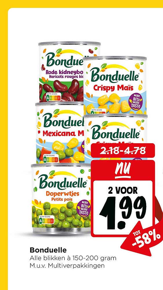 Bonduelle Alle blikken à 150-200 gram M.u.v. Multipakkingen