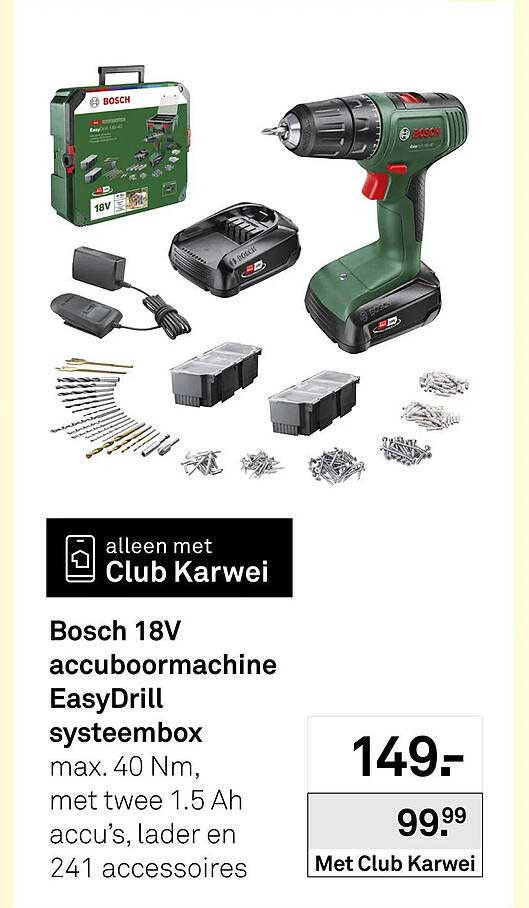 Bosch 18V accuboormachine EasyDrill systeembox