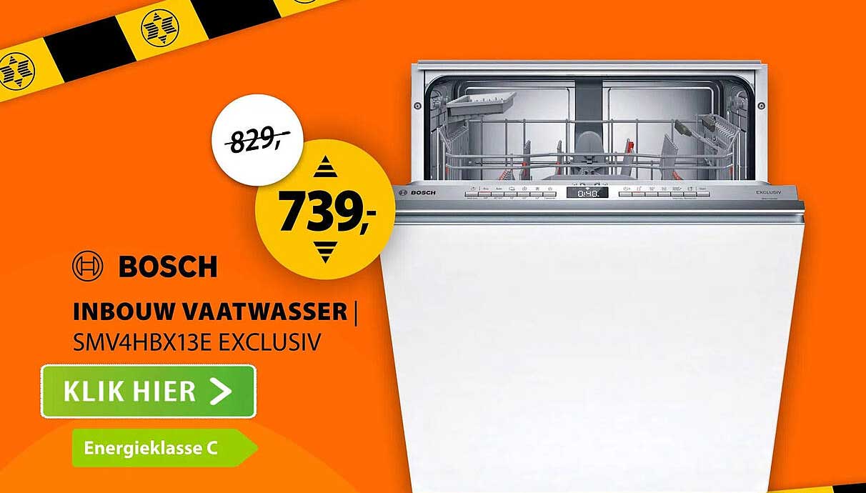 BOSCH INBOUW VAATWASSER SMV4HBX13E EXCLUSIV