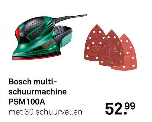 Bosch multi-schuurmachine PSM100A met 30 schuurvellen