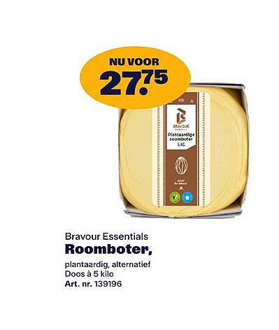 Bravour Essentials Roomboter, plantaardig, alternatief
