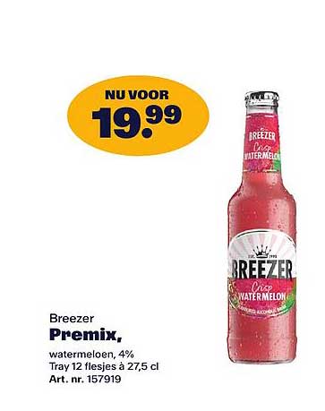Breezer Premix, watermeloen, 4%