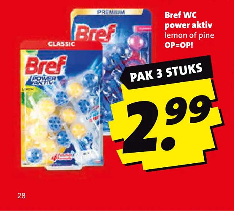 Bref WC power aktiv lemon of pine OP=OP! PAK 3 STUKS