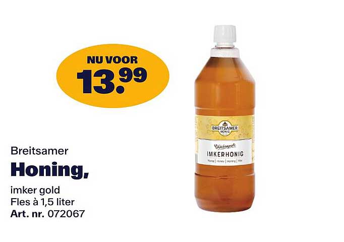 Breitsamer Honing, imker gold Fles à 1,5 liter