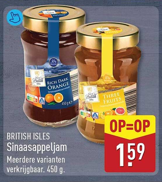 BRITISH ISLES Sinaasappeljam Meerdere varianten verkrijgbaar. 450 g. OP=OP