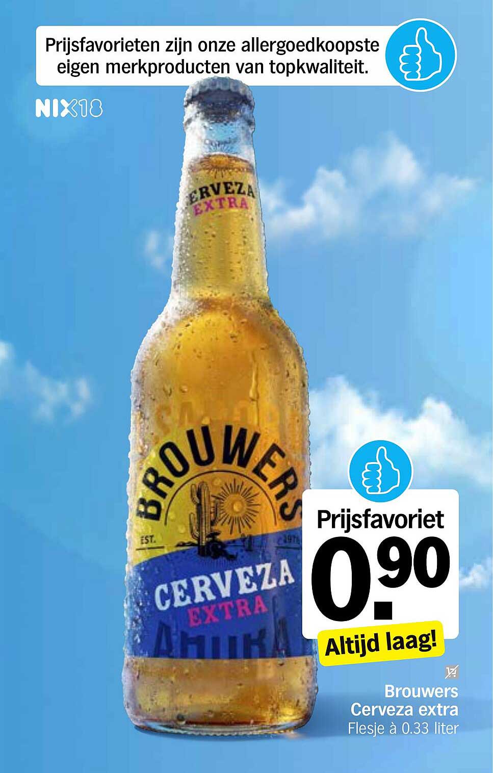 Brouwers Cerveza extra Flesje à 0.33 liter