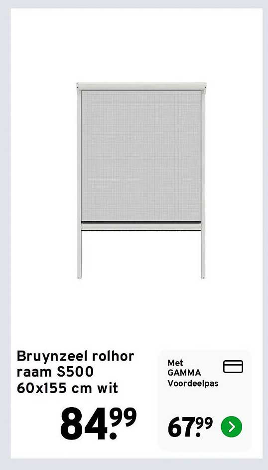 Bruynzeel rolgor raam S500 60x155 cm wit