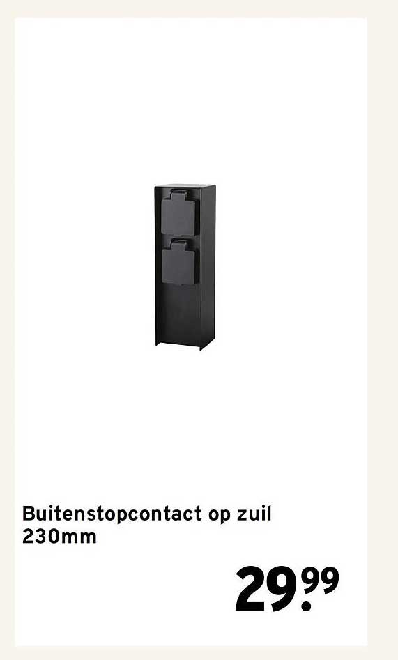 Buitenstopcontact op zuil 230mm