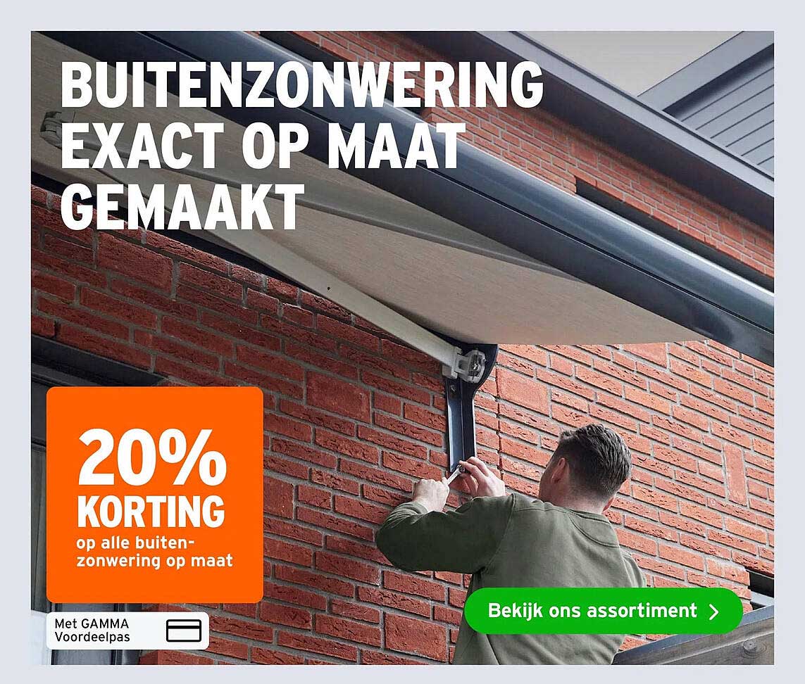 BUITENZONWERING EXACT OP MAAT GEMAAKT 20% KORTING op alle buitenzonwering op maat