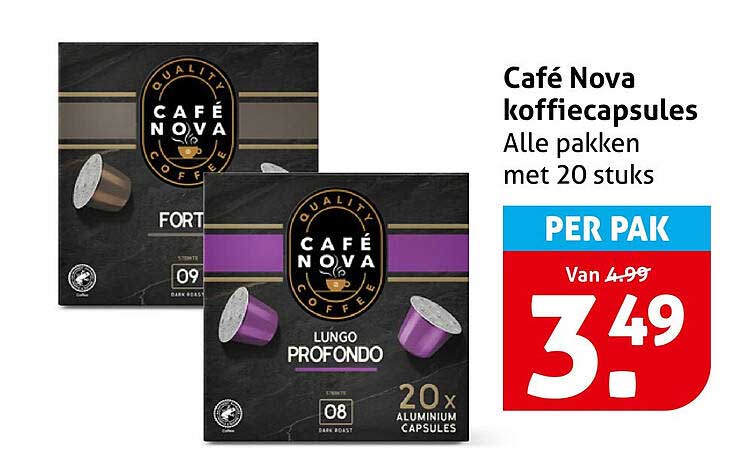 Café Nova koffiecapsules Alle pakken met 20 stuks PER PAK