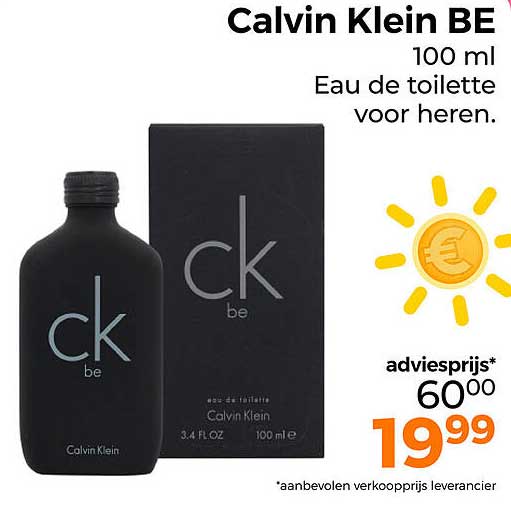 Calvin Klein BE 100 ml Eau de toilette voor heren.