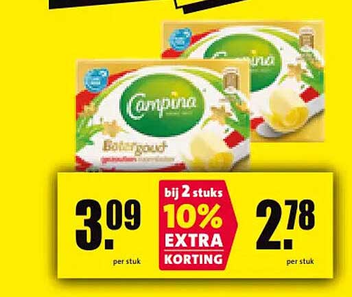 Campina Botergoot bij 2 stuks 10% EXTRA KORTING