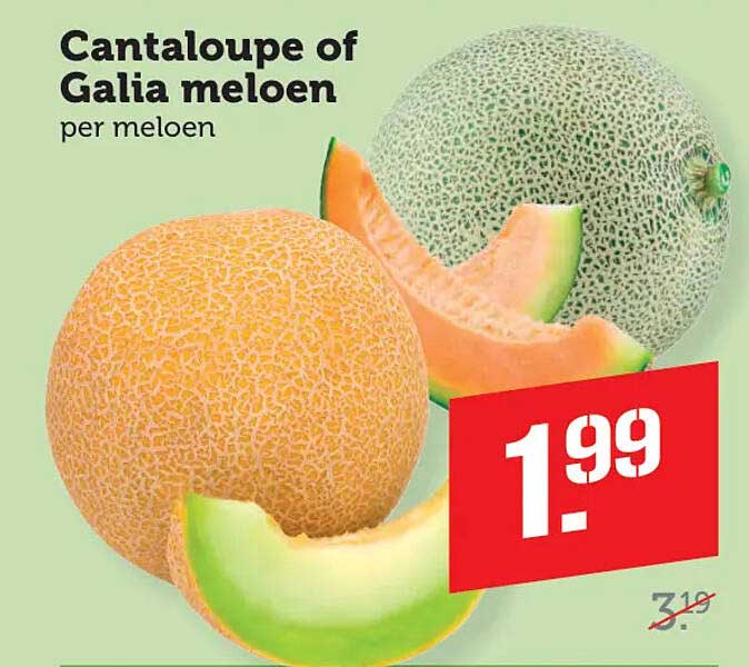 Cantaloupe of Galia meloen per meloen