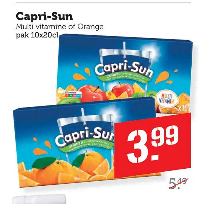 Capri-Sun Multi vitamine of Orange pak 10x20cl