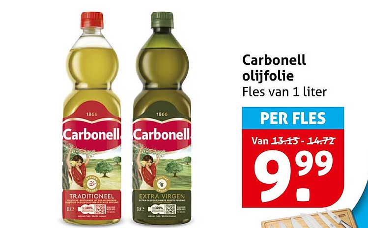 Carbonell olijfolie Fles van 1 liter PER FLES