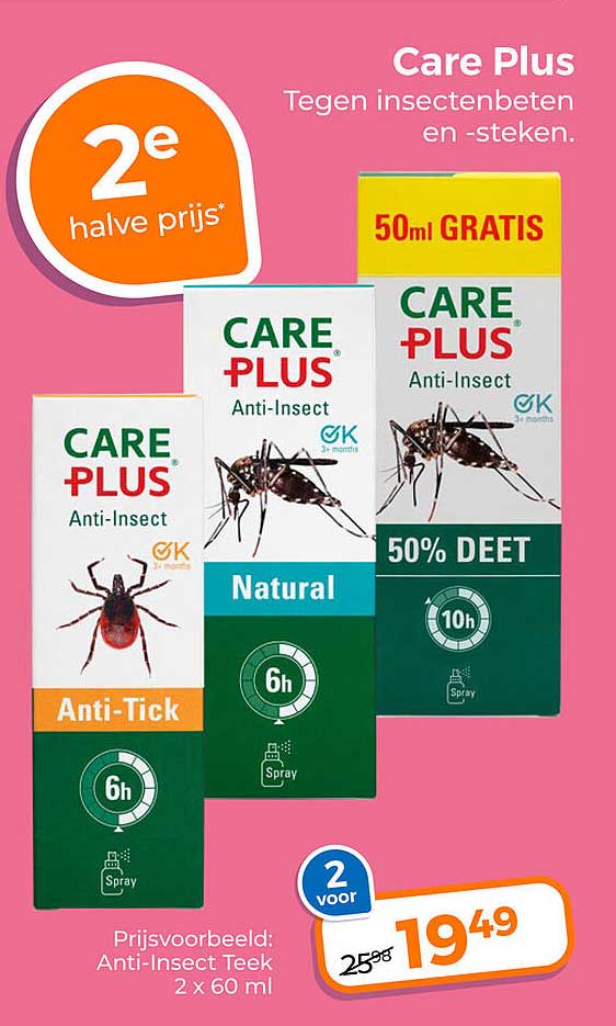 Care Plus Tegen insectenbeten en -steken. 2e halve prijs