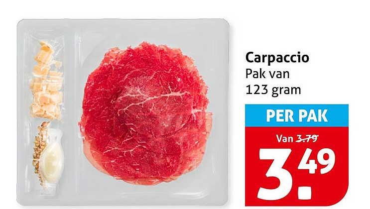 Carpaccio Pak van 123 gram PER PAK