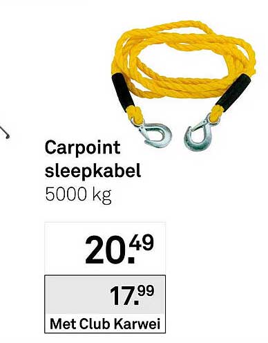 Carpoint sleepkabel 5000 kg