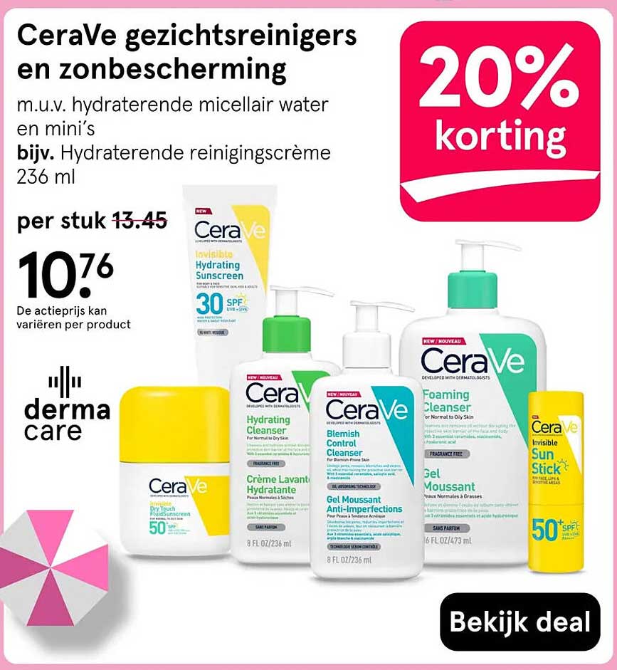 CeraVe gezichtsreinigers en zonbescherming