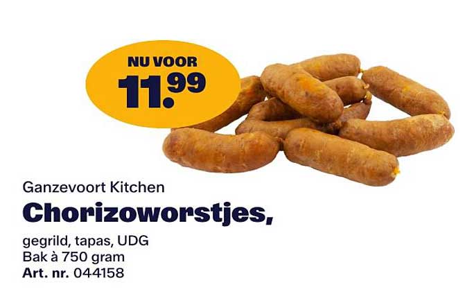 Chorizoworstjes, gegrild, tapas, UDG