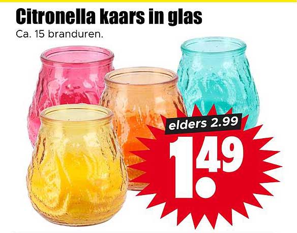 Citronella kaars in glas