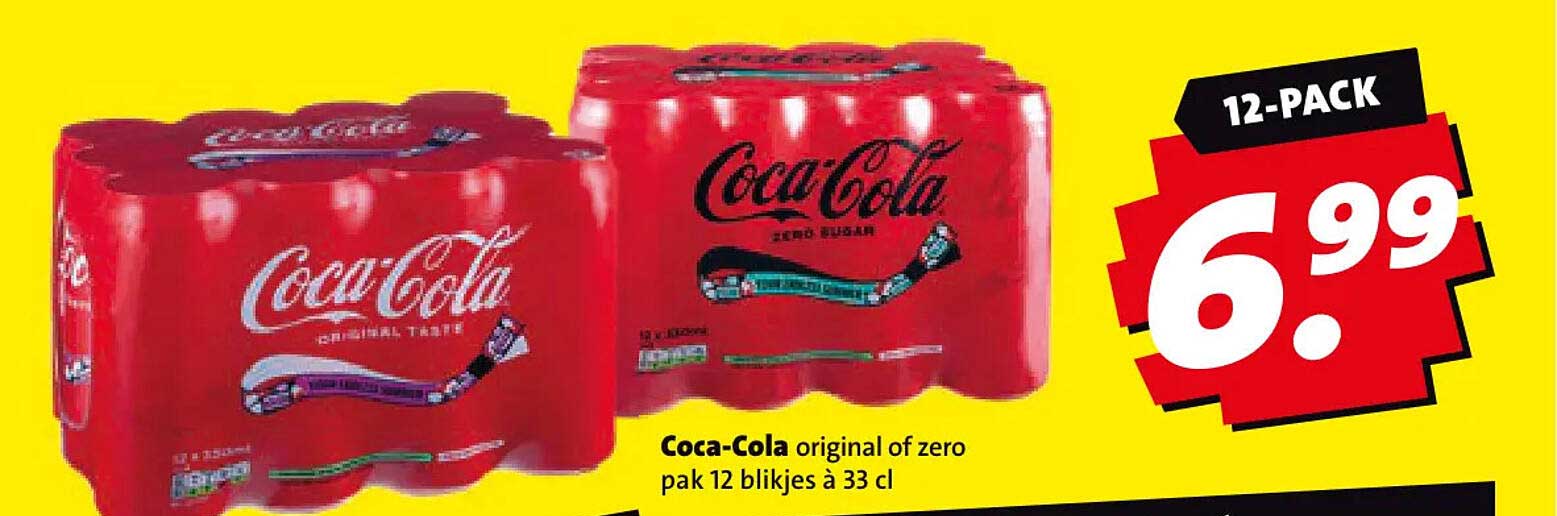 Coca-Cola original of zero pak 12 blikjes à 33 cl