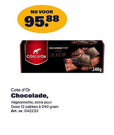 Cote d’Or Chocolade, mignonette, extra puur