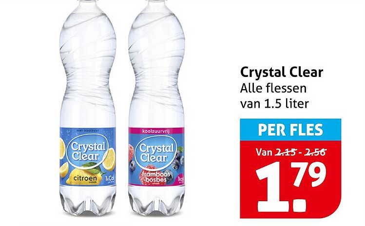 Crystal Clear Alle flessen van 1.5 liter PER FLES