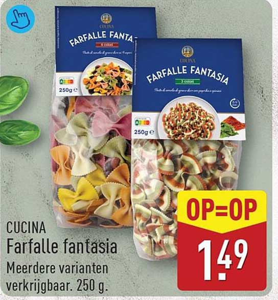CUCINA Farfalle fantasia Meerdere varianten verkrijgbaar. 250 g. OP=OP