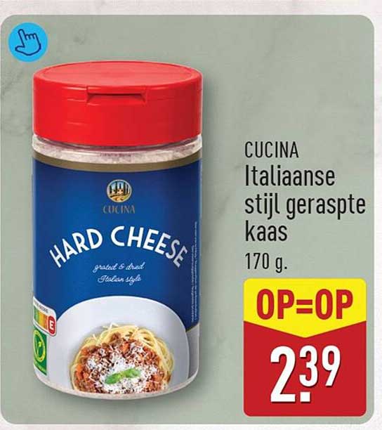 CUCINA Italiaanse stijl geraspte kaas 170 g OP=OP