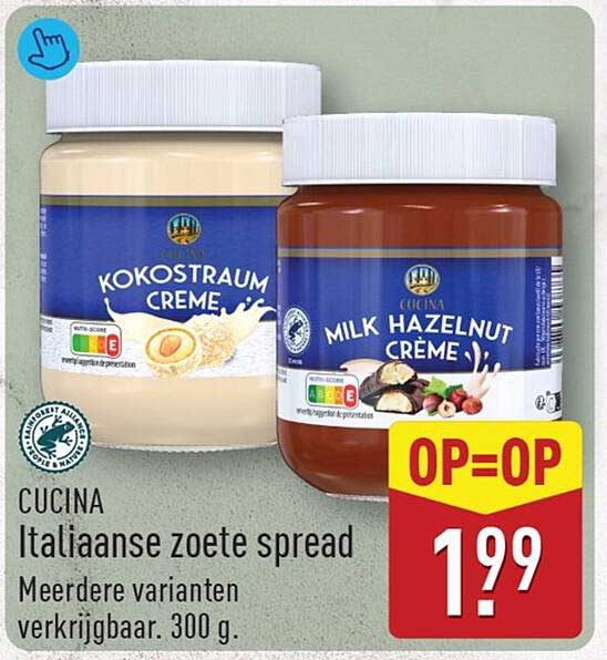 Cucina Italiaanse zoete spread Meerdere varianten verkrijgbaar, 300 g. OP=OP