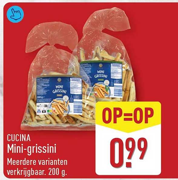 CUCINA Mini-grissini Meerdere varianten verkrijgbaar. 200 g. OP=OP