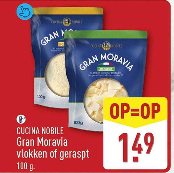CUCINA NOBILE Gran Moravia vlokken of geraspt 100 g. OP=OP